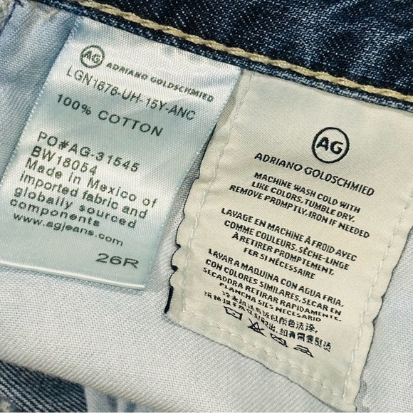 π AG ADRIANO GOLDSSCMIED Phoebe Jeans | Sz 26R | π High Rise β’ Frayed Step Hem - Picture 5 of 7